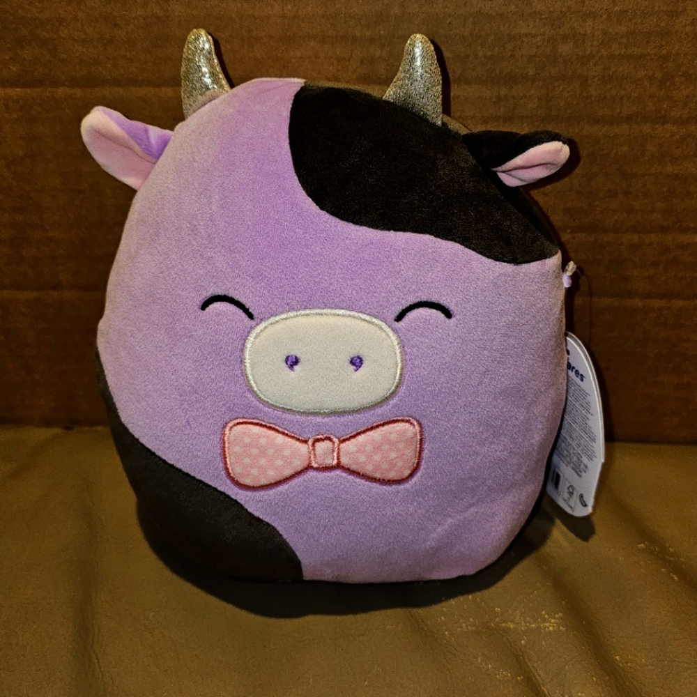 Squishmallow 12 inch Easter 2025 Alexie the Cow with Bowtie RARE SIZE Plush NEW